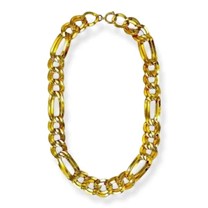 Vintage 80’s Gold Plated Chunky Figaro Link Chain Necklace - Picture 1 of 5
