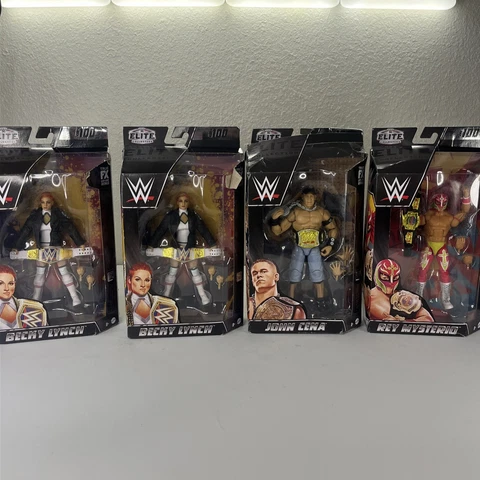WWE Elite Collection John Cena, Rey Mysterious & Becky Lynch Figure Lot! Wear! Cover