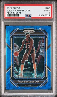 Panini Prizm NBA 2022 Blue Choice Prizm/49 Wilt Chamberlain graduado PSA 9 POP 1 Foto 1 de 4