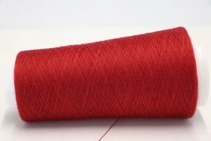 H18 (289,90€/kg) 100g PURE CASHMERE - 100% KASCHMIR RUBINROT (80/3) Zwirn Wolle - Bild 1 von 1