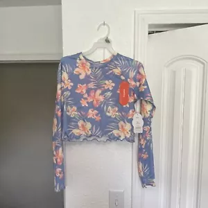 Girls Long Sleeve Rib Rash guard Swimsuit 2-Piece Xl 14-16 NEW With Tags - Picture 1 of 2