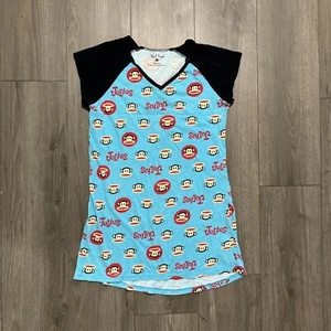 Paul Frank Julius Shirt Womens M Sleeveless Blue/Black Monkey Graphic Cotton - Picture 1 of 4