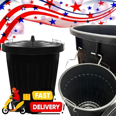 Strong Animal Feed 100L Black Plastic Garden Storage Bin With Metal Clip Lid - Image 1 of 4