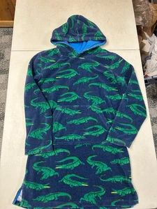 MINI BODEN THICK TERRY CLOTH ALLIGATOR SWIMSUIT HOODED COVER UP SZ 11 12 LNW - Picture 1 of 4