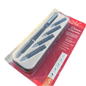 Manuscript Classic Calligraphy Pen Set 5 Nibs Converter 4 Cartridges & Tin - Picture 1 of 7