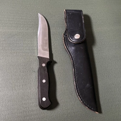 Handmade  Bowie Knife Wooden Handle 10 1/2" High Carbon Stainless Steel And Case - Image 1 of 4