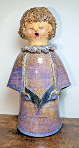 Steinzeug Keramik einzigartige Glasur handgefertigt Chor weiblich singend Still Bank OoaK - Bild 1 von 6