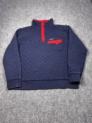 Pullover Patagonia Para Hombre Grande Azul Rojo Algodón Orgánico Edredón A Presión Henley Foto 1 de 4