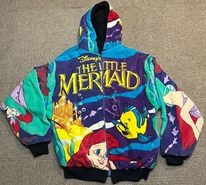 Vintage 90er Disney Die kleine Meerjungfrau Handtuch Jacke Hoodie Mantel LESEN Arielle - Bild 1 von 20