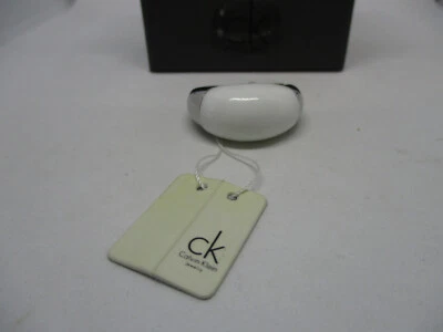 Nuevo anillo de acero inoxidable CK Calvin Klein con esmalte blanco (talla 9, Foto 1 de 4