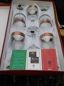 Vtg Italian Fratelli Fumo Crystal Wine Glass  Set Of 6  7.25"H  2.35"Diameter - Picture 1 of 3