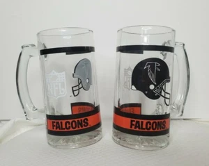 Juego de 2 tazas de cerveza Slim Jim edición coleccionista vintage Atlanta Falcons NFL 1990 - Imagen 1 de 4