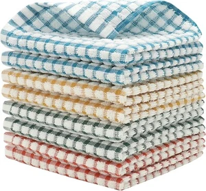 Cotton Dish Rags Dish Cloths Bulk Dish Towels Set of 8 Kitchen home and kitchen - Picture 1 of 7
