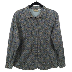 Liz Claiborne Womens Top Size L Petite Button Down Shirt Cotton Office Career - Picture 1 of 6