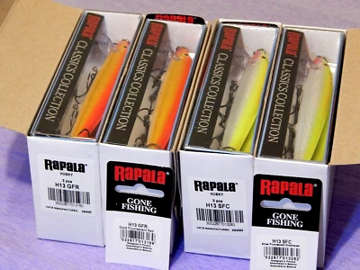 Elige una caja de distribuidor de 6 señuelos Rapala Husky H13 GFR; o 6 Husky H13 SFC (13 cm/11 g) Foto 1 de 4