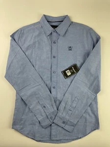 Aeropostale Hemd mit Knopfleiste Herren mittelblau langarm - Bild 1 von 10