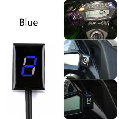 Motorcycle Gear Indicator Blue LED for Kawasaki ZX-6R Ninja 650 Versys 650 1000 Foto 1 de 4