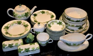 Vintage FRANCISCAN Embossed Green "IVY" Dinnerware. Made in California, U.S.A. - Picture 1 of 71