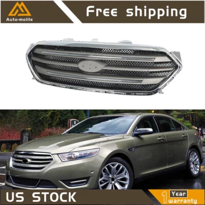 Conjunto de parrilla superior de parachoques delantero parrilla cromada para Ford Taurus 2013/2014-2019 Foto 1 de 4