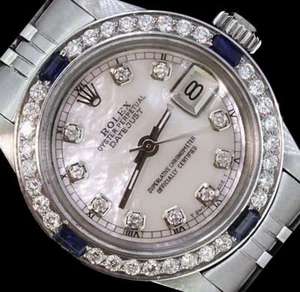 Rolex Ladies Datejust Date Jubilee Steel Diamond Dial Bezel Sapphire Watch - Picture 1 of 10