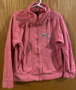 Girls'Puma Sweater Jacket Zip Hoody Pink Size 8-10 - Picture 1 of 1