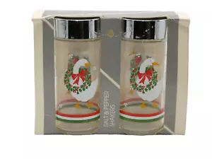 Salero y pimentero Libbey vintage vacaciones Navidad ganso corona Canadá - Imagen 1 de 8