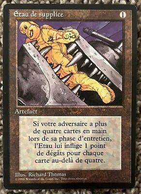 MTG Black Vise 4th Edition FBB (Foreign Black Border) French VERSION Magic Card - Image 1 of 2