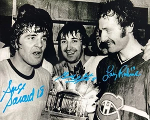 ROBINSON-SAVARD-LAPOINTE (3) Montreal Canadiens Triple Autographed 8x10 Photo - Picture 1 of 2