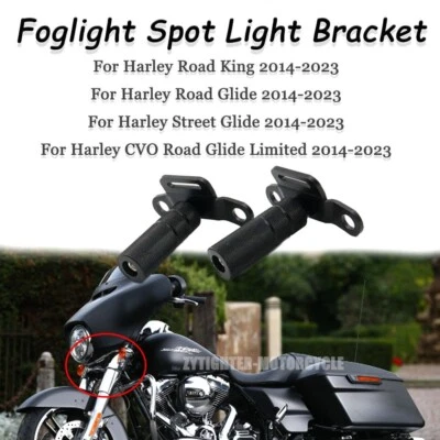 For Harley Street Glide Accessories Pair Foglight SpotLight Bracket Kit 2014-23 - Image 1 of 4