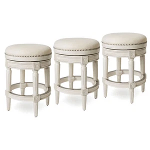 Maven Lane Pullman Backless Counter Stool in White Oak Finish, Set of 3 - Picture 1 of 6