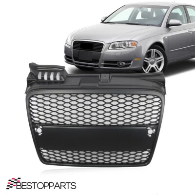 Fits Audi A4/B7 2005-2008 Front Upper Grille Sport Honeycomb Full Matte Black — 第 1/4 张图片