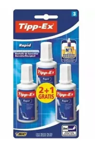 Tipp-Ex Rapid, Correction Fluid Bottle, High Quality 20ml, Pack of 3, White - UK - Picture 1 of 3