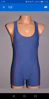 Swimwear maillot sport Bodysuit men body speedsuit hom Olaf Benz Blu 1200 Small  - Photo 1/3