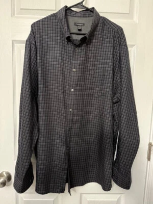 Van Heusen Size XXL 18.5” Black/White Checked Long sleeve Button Down Shirt - Image 1 of 4