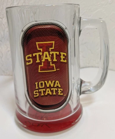 Iowa State Handled Beer Glass Mug Stein EUC Cover