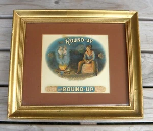 Original Celestino Costello & Co. Cigar Box Stone Lithograph “The Round-Up”1880 - Picture 1 of 9
