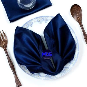 MDS Pack of 50 Satin Napkin Square 12 X 12 Inches Sliky Smooth Dinner Table N... - Picture 1 of 6