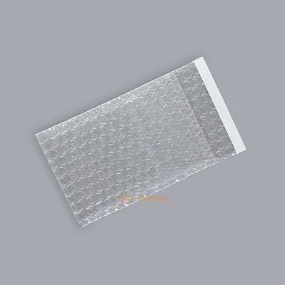100 Clear Bubble Bags 3 x 5 Inch_8 x 13+2cm Packing Pouches Smooth On Both Sides - Image 1 of 4
