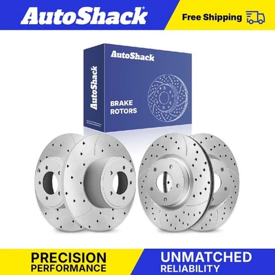Front Rear Drilled Slotted Brake Rotors for 2007-2017 Jeep Patriot Compass - Image 1 of 4