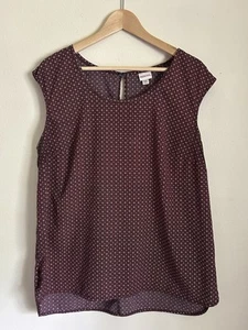 Merona Women's XXL Sleeveless Geometric Print Keyhole Back Burgundy Blouse - Picture 1 of 10