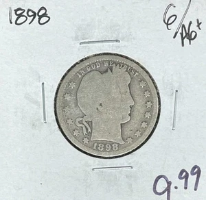 1898-P FRISEUR SILBER VIERTEL - GUT/AG+ ~SCHÖNE MÜNZE~ - Bild 1 von 2