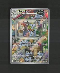 Tarjeta Pokémon holográfica ultra rara arte completo Machoke 177/165 Scarlet & Violet 151 casi nueva - Imagen 1 de 10