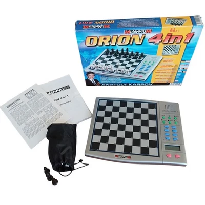 Elektronisches Schachspiel ORION 4 in 1 Millenium Anatoly Karpov Schach Dame - Bild 1 von 4