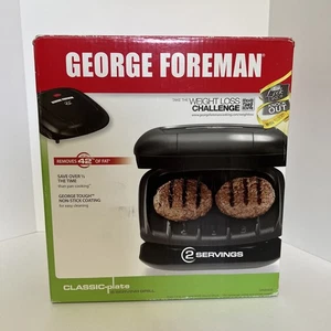 George Foreman 2-Serving Classic Plate Grill & Panini Brand New Box Opened - Picture 1 of 10