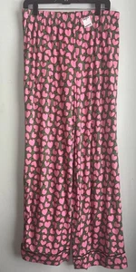 Beauty Sleep Social Pajamas Sleep Pants Heart Green Pink Women Size Large L Lg  - Picture 1 of 4