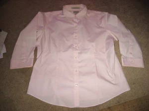 Damen hellrosa L L BEAN faltenfrei 3/4 Ärmel Shirt Bluse Top Medium - Bild 1 von 1