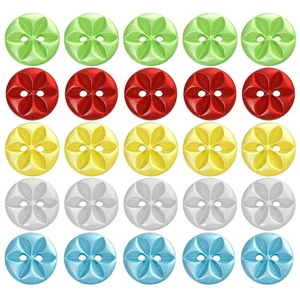 100 Pcs Colorful Flower Buttons for Sewing Decorative Resin Rose - Picture 1 of 12