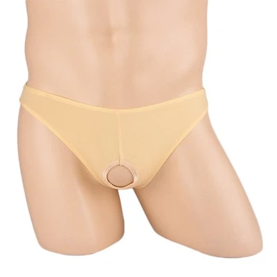 Men's Open Penis Hole Thong Backless G-string Bikini Briefs Lingerie Underwear - Image 1 of 4