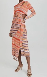 Vestido midi Simkhai Selah de algodón manga larga talla XS Lupine Space Dye nuevo con etiquetas - Imagen 1 de 15