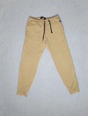 Hollister Skinny Jogger Pants Mens Small Tan Khaki Elastic Waist Ankles STAINS  - Image 1 of 4